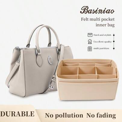 1pc New Multi-Functional Large Capacity Inner Bag Makeup Bag Organizer Bag Felt Lining Portable Toiletry Bag Back To School Supplies Back To School Essentials