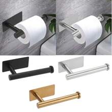 1 pieza Soporte de papel higiénico de acero inoxidable montado en la pared con instalación sin taladro, estante para rollos de papel, decoración de baño, decoración de otoño