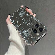 Funda para teléfono 1 pieza Diseño de TPU Teléfono ondulado galvanizado, evita el desgaste, transpirable, resistente al calor y al polvo, adecuado 11, 12, 13, 14, 15, 16 Plus Pro Promax XSMAX X/ XS - Plateado - Ver 2