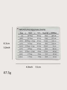 Basic Living BASIC LIVING Stainless Steel Measure Equivalents Magnet,Stainless Steel Refrigerator With Magnetic Scale Plate Baking Unit Conversion Reference Table Measuring Cup Measuring Spoon Accessories