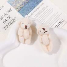 1pc Cute Miniature Cartoon Decor Plush Toy House Toy Photography Props, Soft Simulated Fur Bear, Lovely Style, Suitable For Bag, Clothing, Socks, Shoes Accessory Or Cute Gift For Your Friend, Family As A Birthday Or Christmas Present, Also A Great Addition To Your Plush Collection.