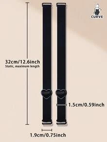 2/4件加长42厘米可调节心形扣女士内衣配饰，可更换纯色肩带，简约百搭，四季皆宜，礼物 - 彩色 - 查看 6