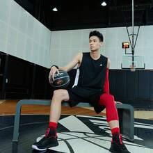 XTEP Conjunto de traje de baloncesto para hombres, nuevo conjunto deportivo de verano para competición de baloncesto para hombres, conjunto holgado para hombres 879229820246 - negro - Ver 6