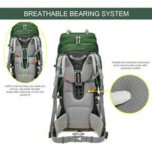 Hiking Backpack 80L Waterproof Mountaineering Backpack Large Camping Trekking Rucksack Multifunctional Climbing With Rain Cover - Green - View 5
