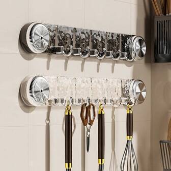 真空吸盘旋转挂钩，波纹连接套装，豪华免钻壁挂衣架，适用于衣服、浴室、厨房