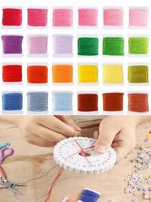 Diameter 0.7mm Approx. 1 Roll Flat Raw Silk Style Elastic Thread Beaded String Bracelet Rubber Band Beaded String Flat Silk Text Play Beaded String DIY Accessories Accessories Wire Suitable For Making Jewelry Jewelry, Bracelets, Necklaces, Hangings, Beads, Bracelets. - Multi-strand Flat Elastic Cord - View 9