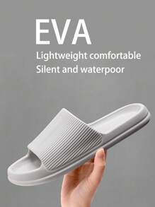 1 par de zapatillas de interior de EVA, zapatillas de hombre, zapatillas antideslizantes de mujer para el baño, para viajes de negocios en hotel, zapatillas ligeras, chanclas, zapatillas de baño, cómodas zapatillas antideslizantes de suela blanda para uso casual al aire libre en la playa, zapatos multiusos, zapatillas antideslizantes y silenciosas de suela gruesa, zapatillas de hogar de suela blanda y suave, resistentes al desgaste y al olor, adecuadas para baños y dormitorios durante la temporada de vuelta al colegio.