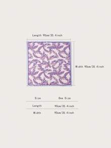 1 件简约印花方形围巾，新款春季女士头巾，可用作腰带、发饰、发带、时尚围巾