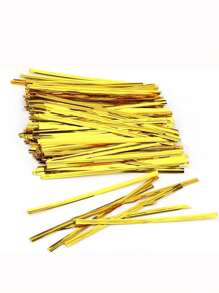 4000/1600/800pcs Gold Tone Bread Bag Closing Twist Ties, Packaging Bag Sealing Twist Ties, Party Gift Bag Binding Straps