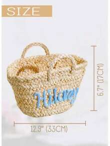 Personalized Woven Bridesmaid Handbag, Custom Bridesmaid Beach Bag, Bridesmaid Gift Basket, Bachelorette Party Tote Bag, Wedding Shower Gift, Bridesmaid Handbag, Woven Handbag, Beach Bag, Custom Bag - Multicolor - View 8