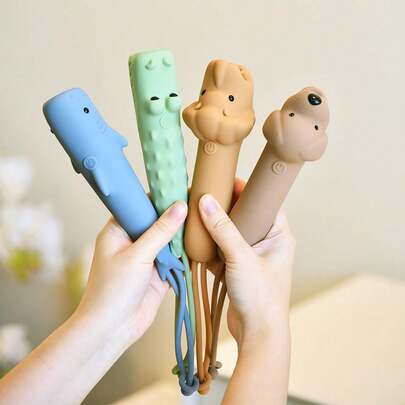 野生动物手电筒（狮子/鲨鱼/鳄鱼/狗）-1200mAh USB-C 可充电 LED 手电筒，IPX4 防水硅胶露营灯，带 3 种模式，适用于徒步旅行、夜钓、应急生存装备