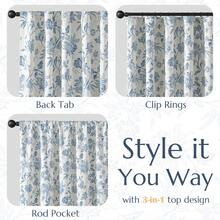 Blackout Curtains 84 Inch Blue Floral Thermal Insulated Drapes For Bedroom Living Room, Window Treatments Set For All Season, Rod Pocket 2 Panels - French Style-blue - View 4