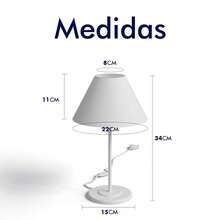 Iron Lamp Decoration Living Room Office Bedroom Table Lamp Bivolt Clean - 白色 - 查看 5