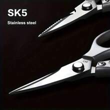 1pc, Kitchen Scissors, Poultry Shears, Kitchen Shears, Fish Bone Scissors, Multifunctional Stainless Steel Chicken Bone Scissors, Food Scissors, Meat Scissors, Kitchen Utensils, Apartment Essentials, Kitchen Stuff