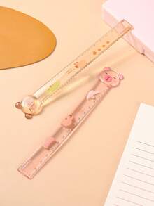 1pc 15 Cm Measuring Ruler, Creative Cartoon Animal Shape Ruler, Stationery Ruler With Wavy Line School Supplies - Multicolor - View 2