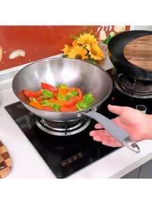 Capa para alça de utensílios de cozinha cinza, 1 peça, cabo de borracha resistente ao calor, adequada para uso doméstico na cozinha, inclui capas para alça de panela e frigideira de aço inoxidável, acessórios de cozinha