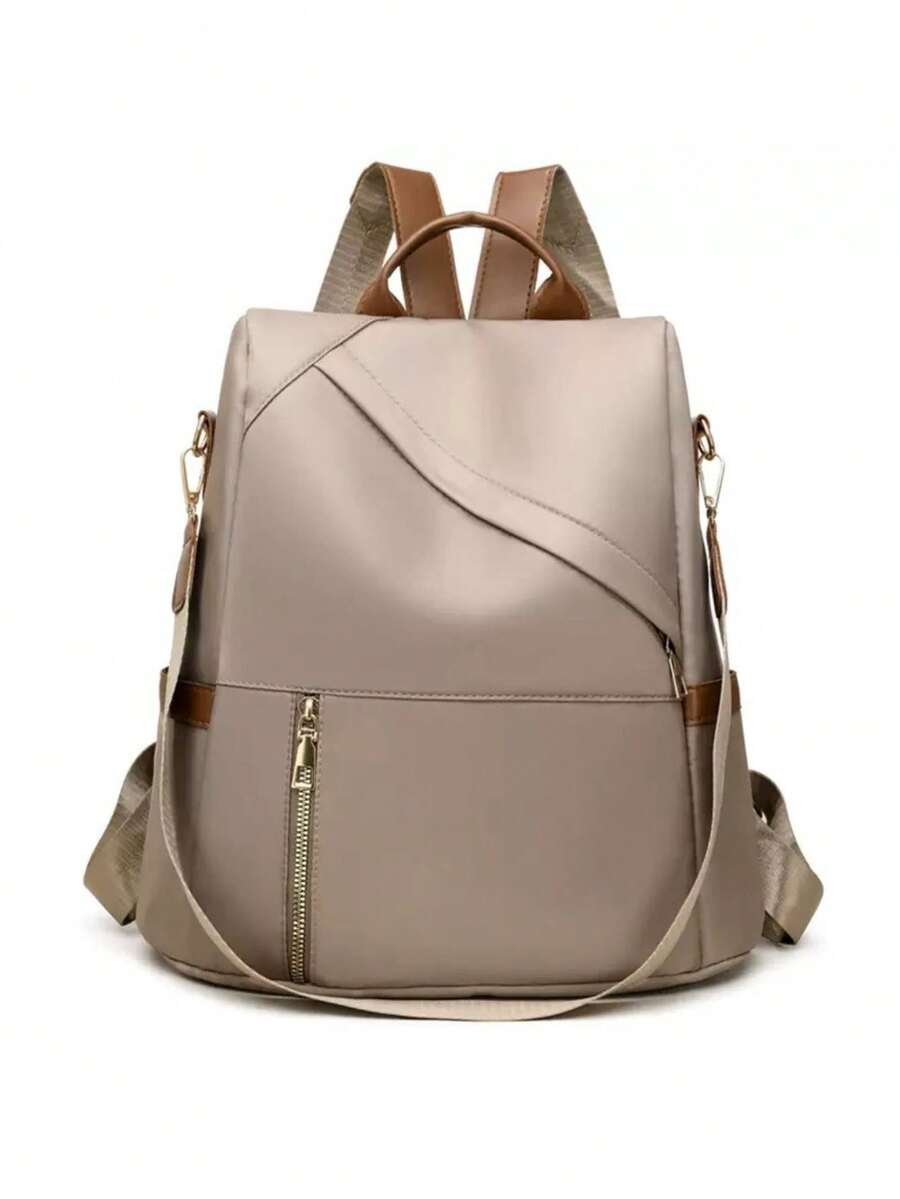Women's Fashion Laptop Backpack Bag Anti-Theft And Waterproof - Màu Khaki - Xem 1
