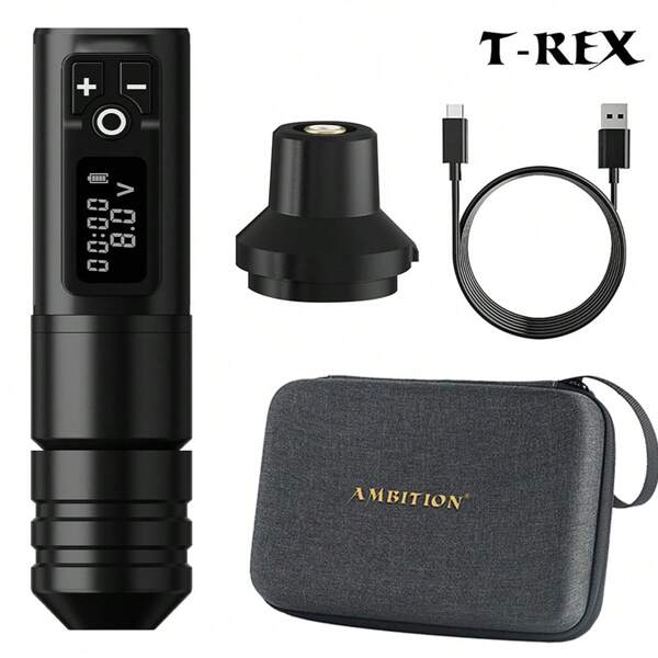 T-REX 1PC Tattoo Professional Tattoo Machine - USB Powered, 3.5mm Centerless Motor, 2400mAh Rechargeable Lithium Battery, Formaldehyde Free, Suitable For Both Artists And Beginners