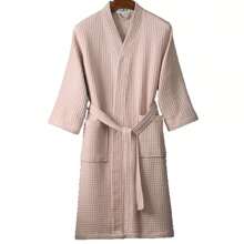 1pc Waffle Bathrobe, Adult Men's And Women's Bathrobe, Spring And Summer Bathrobe, B&B Hotel SPA Bathrobe, Absorbent Quick Drying, Loose Version, Multi-Color, Bathroom Items, Household Items Bathroom Decor Back To School