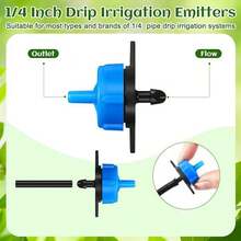 Drip Irrigation Emitters 1/4 Inch Pressure Compensating Sprinklers With 3 Sizes 3 Color, 1/2 GPH, 1 GPH, 2 GPH Per Hour Drip Irrigation Sprinkler For Watering Drip Irrigation System - Multicolor - View 5