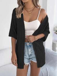 女士休闲轻薄波西米亚风针织开衫，宽松版型，百搭优雅，适合夏季穿着