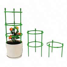 24pcs Stackable Plastic Plant Support Rings - Gardening Stakes For Flowers, Climbing Plant Stands - Multicolor - View 4
