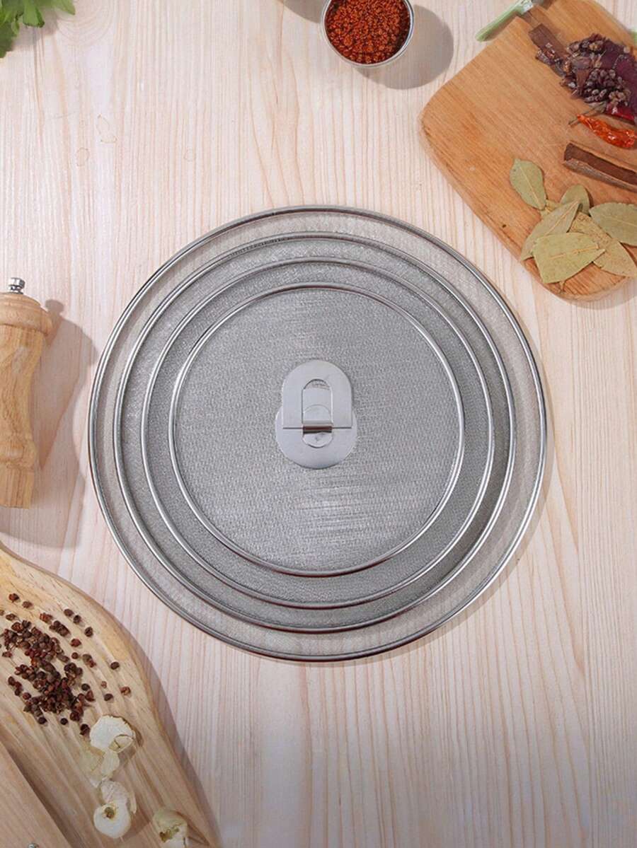 1PC Grease Splatter Screen For Cooking - Kitchen Stainless Steel Grease Splatter Guard For Frying Pan, No Cooking Oil Mess, Ultra Fine Mesh Lids For Indoor And Outdoor Cooking