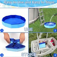 1pc PVC Composite Foldable Foot Bath Basin, Portable Foldable Swimming Pool Water Inlet Foot Bath Basin, Essential Accessory For Swimming Pool Cleaning