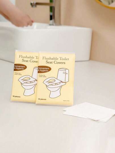 10/30/50 unidades de absorvente higiênico, absorvente higiênico de papel lavável no vaso sanitário, acessório essencial para viagens, absorvente higiênico de papel solúvel para aviões, viagens, banheiros públicos e acampamentos. Desintegra-se rapidamente, leve e higiênico.