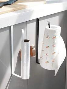 1pc Stainless Steel Toilet Paper Holder And Thick-Walled Non-Perforated Storage Roll For The Kitchen, Sturdy Rust-Resistant Construction, Sleek Minimalist Finish, Suitable For Bathroom Or Kitchen Counter, Space-Saving Wall-Mounted Organizer With Smooth Edges, Easy Install, Premium Hardware, Hidden Rolling Storage For Tissues, Towel Or Small Essentials, Modern Home Decor Accessory, Durable Yet Lightweight, Ideal For Condos, Apartments, Dorm Rooms And Busy Households - Multicolor - View 4