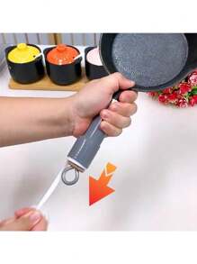 Capa para alça de utensílios de cozinha cinza, 1 peça, cabo de borracha resistente ao calor, adequada para uso doméstico na cozinha, inclui capas para alça de panela e frigideira de aço inoxidável, acessórios de cozinha