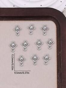 10/20 件金属朋克指甲饰品 - 复古风格 DIY 饰品，适合女士和女孩美甲配件 - 銀色 - 查看 3