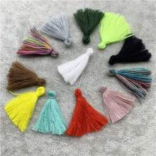 30 piezas de borlas de algodón de 3 cm de largo, adornos de flecos de algodón para coser, cortinas, accesorios, manualidades, decoración del hogar, bodas - Elige colores - Ver 2