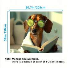 1 Fun Sausage Dog Wall Decoration - Fantasy Cucumber Eyes And Book Design Polyester Background Cloth For Wedding, Birthday, And Retirement Parties - No Electricity Required Home Decoration And Event Banners, Dog Decoration