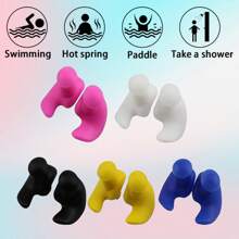1/5 Paar wasserdichte Silikon-Ohrstöpsel für Erwachsene - wiederverwendbare Schwimmohrstöpsel mit zarter Textur, strapazierfähiges Design zum Duschen, Baden, Surfen, Schnorcheln und Wassersport Zubehör