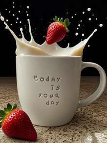Taza cerámica con letra, taza creativa para leche, taza de agua de oficina, taza de café, taza con asa - Beis - Ver 4