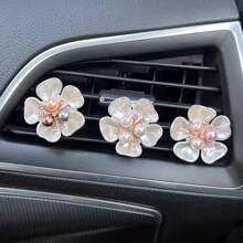 2pcs Car Air Vent Clip-On Floral Fragrance Diffuser, Auto Interior Decor Accessories For Driver & Passenger Side