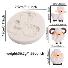 1pc 3D Sheep Silicone Mold Cake Decoration, Fondant Chocolate, Jelly, Pudding, Cake, Candy Mold For Home, Party, Eid Al-Adha, Animal Themed Party, Birthday