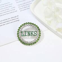 1 chiếc trâm cài khăn quàng cổ cho nữ, hình tròn rỗng có chữ cái Hy Lạp màu tương phản thanh lịch, thích hợp để đeo hàng ngày và làm quà tặng - trâm - Xem 7