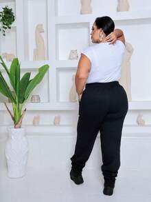 Plus Size Pants - Black - View 3