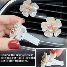 2pcs Car Air Vent Clip-On Floral Fragrance Diffuser, Auto Interior Decor Accessories For Driver & Passenger Side