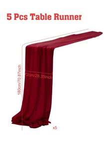 1pc/5pcs Red Beauty Gauze Table Runner Tablecloth, Wedding Party Room Table Decoration Supplie Wine Red Table Cover, Birthday Decor, Wedding Anniversary Family Holiday Party Room Table DIY Decor, Wedding Gauze Burgundy Gauze, Christmas DecorationTable Decoration, Christmas Kitchen Decoration Tablecloth, Halloween Decoration, Valentine's Day