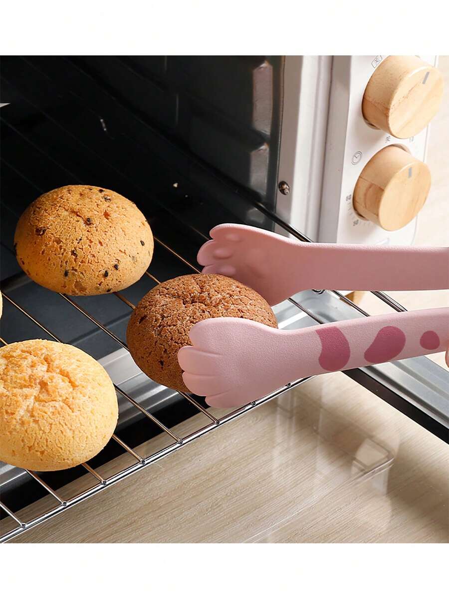 1pc Cat Paw Shaped Kitchen Food Clip, Multi-Functional Baking Tongs Bread Clamp - Multicolor - View 1