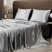 3pcs Soft Bedsheet Set, Including 1 Bedsheet And 2 Pillowcases, Breathable Solid Color Bedding Set, Machine Washable, All Season Use