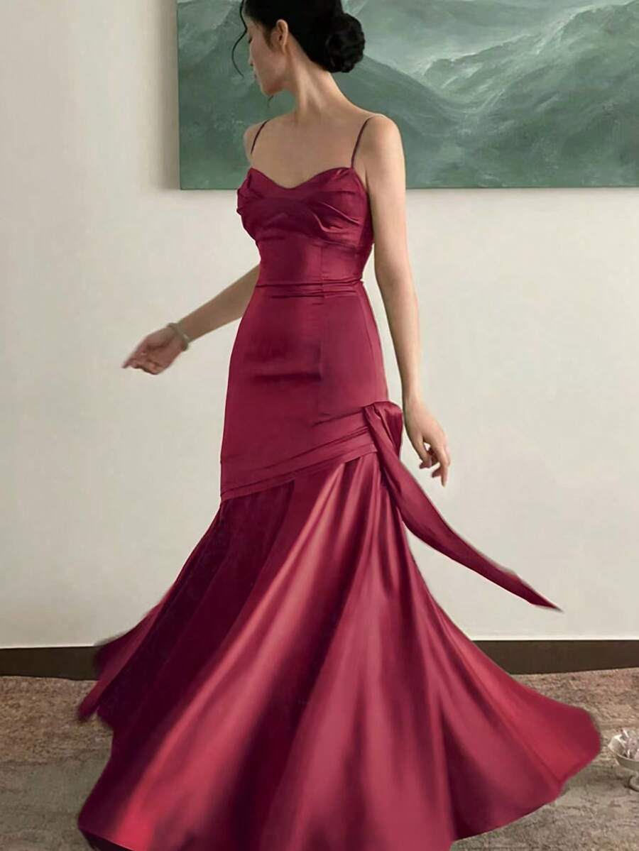 Vestido de festa feminino elegante, casual, sem mangas, vintage, para festa de aniversário, baile de formatura, primavera e verão