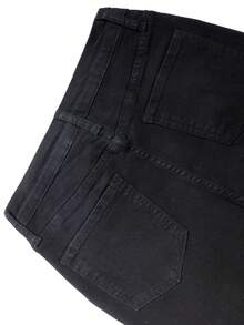 NVFelix 2025 New Women's Summer Y2K Streetwear Casual Fashion Street Low Rise Belt Pockets Long Comfortable Stretch Flared Jeans - 黑色 - 查看 9