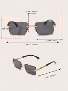 1 pieza Gafas decorativas sin marco con estampado de leopardo y patas de moda, gafas de montura pequeña y elegante, adecuadas para la playa y vacaciones, unisex