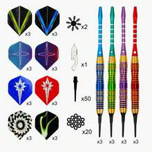 WIN.MAX 12pcs 18g Soft Tip Darts Gift Set, Soft Plastic Tip Darts Set, Professional Competition & Training Darts Accessories Combo, Compatible With Electronic Dartboards - Multicolor - View 2
