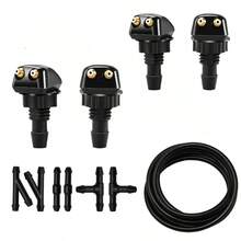 带直杆的挡风玻璃清洗喷嘴，汽车前挡风玻璃清洗喷嘴，带液体软管的雨刮器喷嘴套件，耐用可调节的自动雨刮器喷嘴喷雾器，通用汽车配件，适用于大多数汽车、SUV、卡车，也是各种节日的理想礼物 - 彩色 - 查看 12