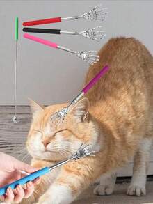 1pc Cat Massage Scratching Tool, Stainless Steel Portable Retractable Pet Scratcher, Cat Favorite Scratching Tool,Puppy Keep,Cat Necessities